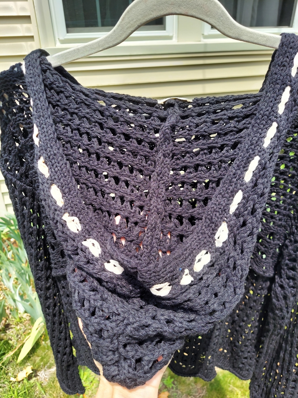 POL American Flag Crochet Oversized Cropped Boxy Sweater Women Size Small NWOT - Picture 6 of 7